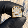 14k Gold Plated CZ Baguettes Big Large Tooth Single Cap Iced Blinged Out Grillz