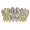 14K Gold Plated CZ Iced Flooded Out Shark Teeth Grillz Set