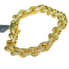 14K Gold Plated CZ Rope Bracelet 8.5"