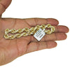 14K Gold Plated CZ Rope Bracelet 8.5"