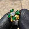 14k Gold Plated CZ Stone Cross Tooth Cap Silver Tone Grillz