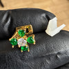 14k Gold Plated CZ Stone Cross Tooth Cap Silver Tone Grillz