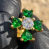 14k Gold Plated CZ Stone Cross Tooth Cap Silver Tone Grillz