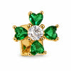 14k Gold Plated CZ Stone Cross Tooth Cap Silver Tone Grillz
