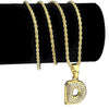 14K Gold Plated D Letter Micro Chain