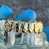 14k Gold Plated Deep Nugget Cut Grillz Bottom Six Teeth Grills