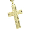 14k Gold Plated Diamond Cut Cross Pendant