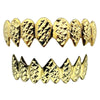 14K Gold Plated Diamond Cut Shark Grillz Set