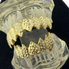 14K Gold Plated Diamond Cut Shark Grillz Set