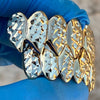 14K Gold Plated Diamond Cut Shark Grillz Set