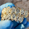 14K Gold Plated Diamond Cut Shark Grillz Set