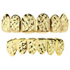 14K Gold Plated Diamond-Cut Teeth Grillz Set