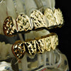 14K Gold Plated Diamond-Cut Teeth Grillz Set