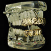 14K Gold Plated Diamond-Cut Teeth Grillz Set