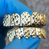 14K Gold Plated Diamond-Cut Teeth Grillz Set