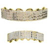 14K Gold Plated Diamond-Cut Teeth Grillz Set