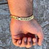 14k Gold Plated Diamond Dust Diamond Cut Bracelet 8" or 9"