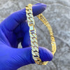 14k Gold Plated Diamond Dust Diamond Cut Cuban Chain 18"