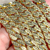 14k Gold Plated Diamond Dust Diamond Cut Cuban Chain 30"