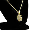 14K Gold Plated E Letter Micro Rope Chain Necklace