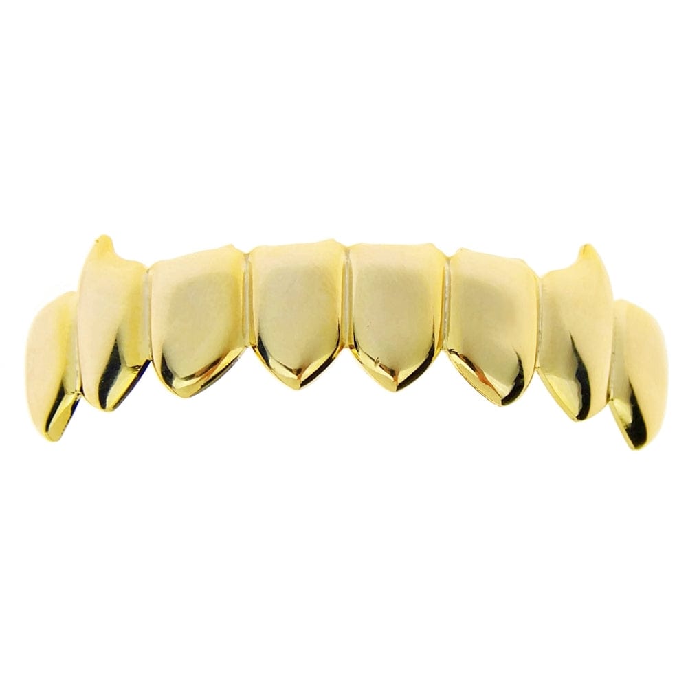 14K Gold Plated Eight Bottom Teeth Vampire Fangs Grillz