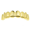 14K Gold Plated Eight Top Teeth Plain Grillz
