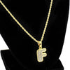 14K Gold Plated F Letter Micro Rope Chain Necklace