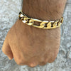 14k Gold Plated Figaro Link Bracelet 9" x 12mm