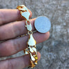 14k Gold Plated Figaro Link Bracelet 9" x 12mm