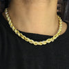 14K Gold Plated Finish Chain Iced Bling Necklace 10mm x 20"