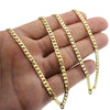 14K Gold Plated Flat Cuban Link Chain 24" 4MM Necklace