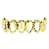 14K Gold Plated Four Open Diamond-Cut Bottom Fang Grillz