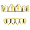 14K Gold Plated Four Open Face Hollow Teeth Grillz Set