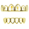 14K Gold Plated Four Open Face Hollow Teeth Grillz Set