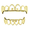 14K Gold Plated Four Open Face Vampire Fangs Grillz Set