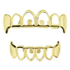 14K Gold Plated Four Open Face Vampire Fangs Grillz Set