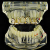 14K Gold Plated Four Open Teeth Diamond-Cut Two-Tone Top Grillz