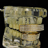 14K Gold Plated Four Row Iced Teeth Grillz Set