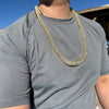 14k Gold Plated Four Row Pharaoh 4-Rows Chain Necklace 30"