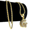 14K Gold Plated G Letter Micro Chain Rope Necklace