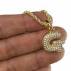 14K Gold Plated G Letter Micro Chain Rope Necklace