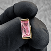 14K Gold Plated Gap Grill Pink CZ Iced Single Tooth Grillz