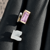 14K Gold Plated Gap Grill Pink CZ Iced Single Tooth Grillz