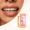 14K Gold Plated Gap Grill Pink CZ Iced Single Tooth Grillz