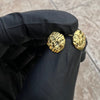 14k Gold Plated "Gold Nugget" Round Earrings 925 Sterling Silver 10MM