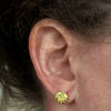 14k Gold Plated "Gold Nugget" Round Earrings 925 Sterling Silver 10MM