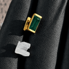 14k Gold Plated Green Baguette CZ Gap Grill Iced Single Tooth Grillz