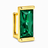 14k Gold Plated Green Baguette CZ Gap Grill Iced Single Tooth Grillz