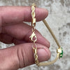 14k Gold Plated Green Buddha Rope Chain Necklace 24"
