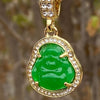 14k Gold Plated Green Buddha Rope Chain Necklace 24"